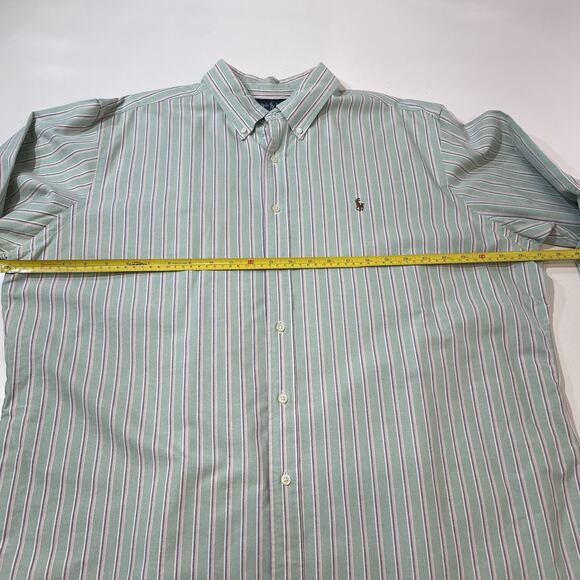 VTG 90s Ralph Lauren Men’s XXL Yarmouth Oxford Striped Button Down Shirt 2XL - Picture 5 of 8